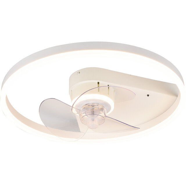 HLW LED LED Plafondlamp met Ventilator - Plafondventilator - Trion Borkino - 30W - Aanpasbare Kleur - Afstandsbediening - Dimbaar - Rond - Mat Wit - Aluminium HLW LED LED Plafondlamp met Ventilator - Plafondventilator - Trion Borkino - 30W - Aanpasbare Kleur - Afstandsbediening - Dimbaar - Rond - Mat Wit - Aluminium