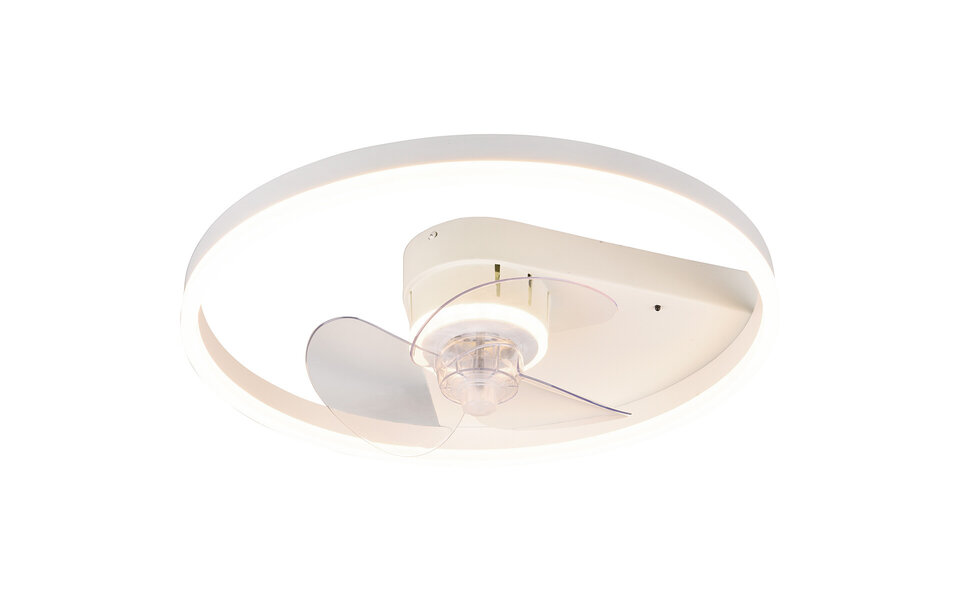 HLW LED LED Plafondlamp met Ventilator - Plafondventilator - Trion Borkino - 30W - Aanpasbare Kleur - Afstandsbediening - Dimbaar - Rond - Mat Wit - Aluminium HLW LED LED Plafondlamp met Ventilator - Plafondventilator - Trion Borkino - 30W - Aanpasbare Kleur - Afstandsbediening - Dimbaar - Rond - Mat Wit - Aluminium