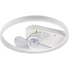 HLW LED LED Ceiling Light with Fan - Ceiling Fan - Trion Borkino - 30W - Adjustable Color - Remote Control - Dimmable - Round - Matte White - Aluminum