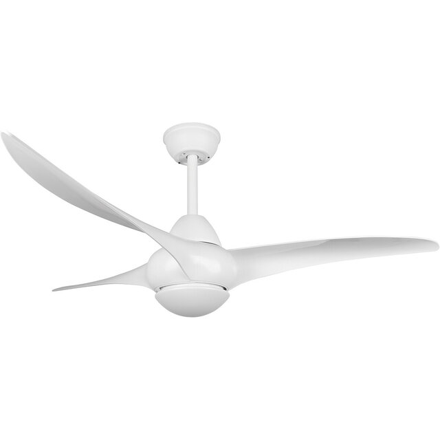 HLW LED LED Ceiling Light with Fan - Ceiling Fan - Trion Alasin - 20W - Adjustable Color - Remote Control - Dimmable - Round - Matte White - Plastic