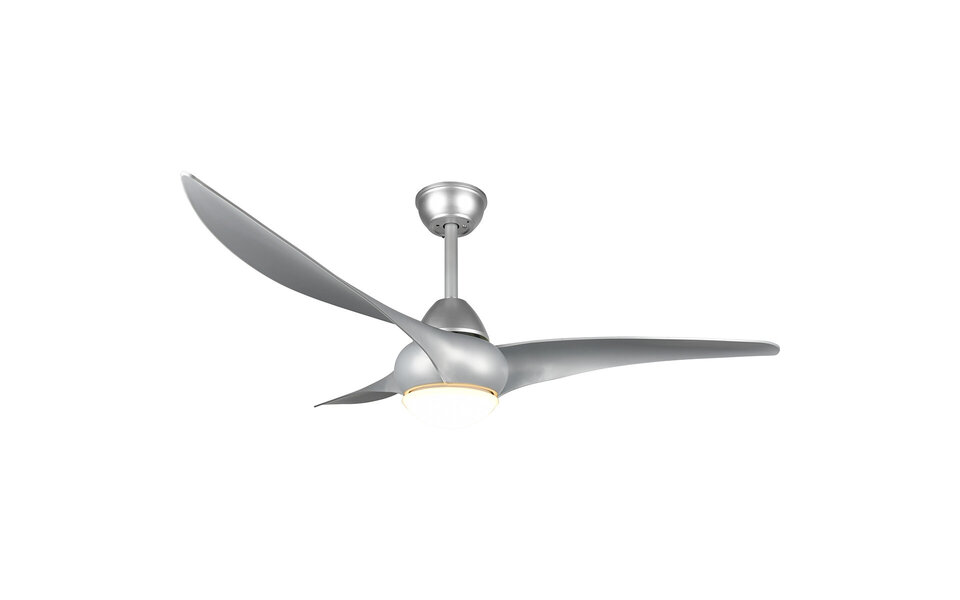 HLW LED LED Ceiling Light with Fan - Ceiling Fan - Trion Alasin - 20W - Adjustable Color - Remote Control - Dimmable - Round - Matte Titanium - Plastic