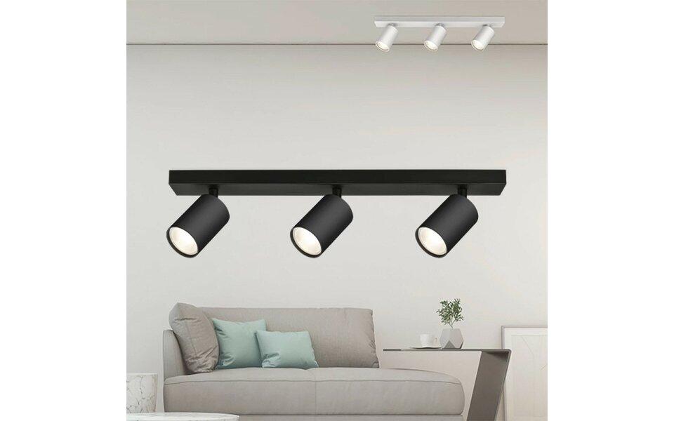 HLW LED LED Ceiling Spotlight - Brinton Betin - GU10 Fitting - 3-light - Round - Matte Black - Tiltable - Aluminum - Philips - CorePro 840 36D - Dimmable - 15W - Natural White 4000K HLW LED LED Ceiling Spotlight - Brinton Betin - GU10 Fitting - 3-light - Round - Matte Black - Tiltable - Aluminum - Philips - CorePro 840 36D - Dimmable - 15W - Natural White 4000K