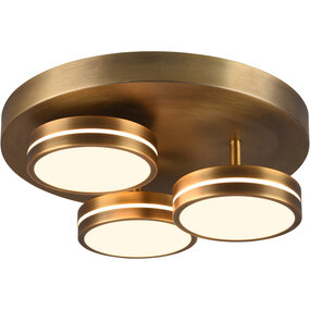 LED plafondlamp Trion Franco 3-lichts oud brons dimbaar