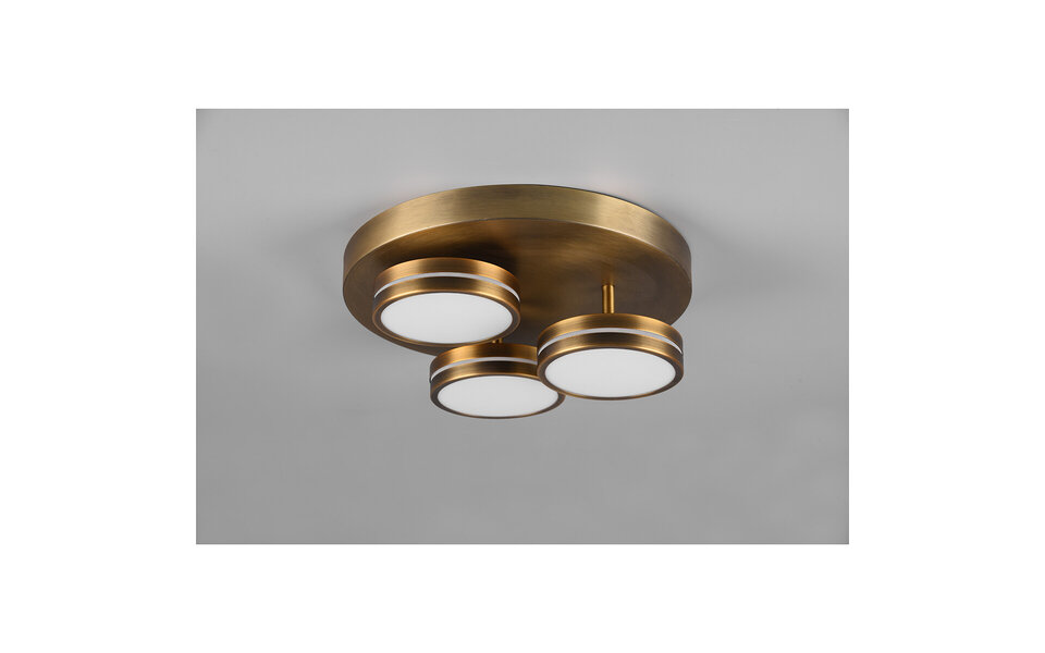 HLW LED LED Plafondlamp - Plafondverlichting - Trion Franco - 25.5W - Warm Wit 3000K - 3-lichts - Dimbaar - Rond - Oud Brons - Aluminium