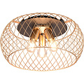 LED Plafondlamp - Plafondverlichting - Trion Tymon - E27 Fitting - 3-lichts - Rond - Mat Zwart/Goud - Aluminium