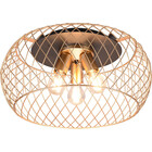 HLW LED LED Ceiling Lamp - Ceiling Lighting - Trion Tymon - E27 Fitting - 3-light - Round - Matte Black/Gold - Aluminum