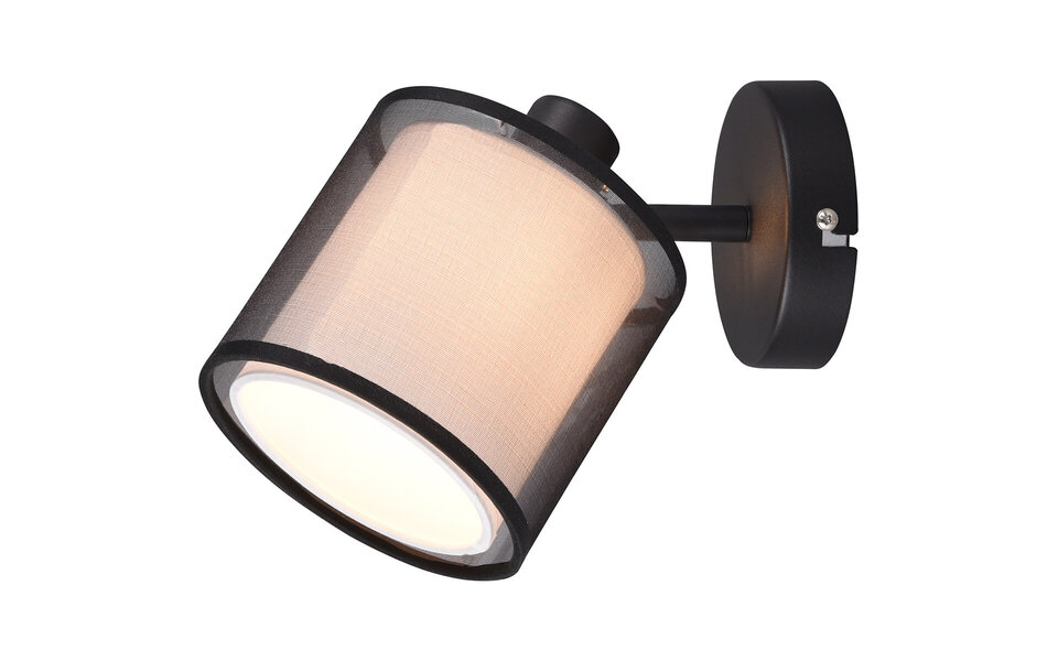 HLW LED LED Wall Spotlight - Wall Lighting - Trion Bidon - E14 Fitting - 1-light - Round - Matte Black - Aluminum