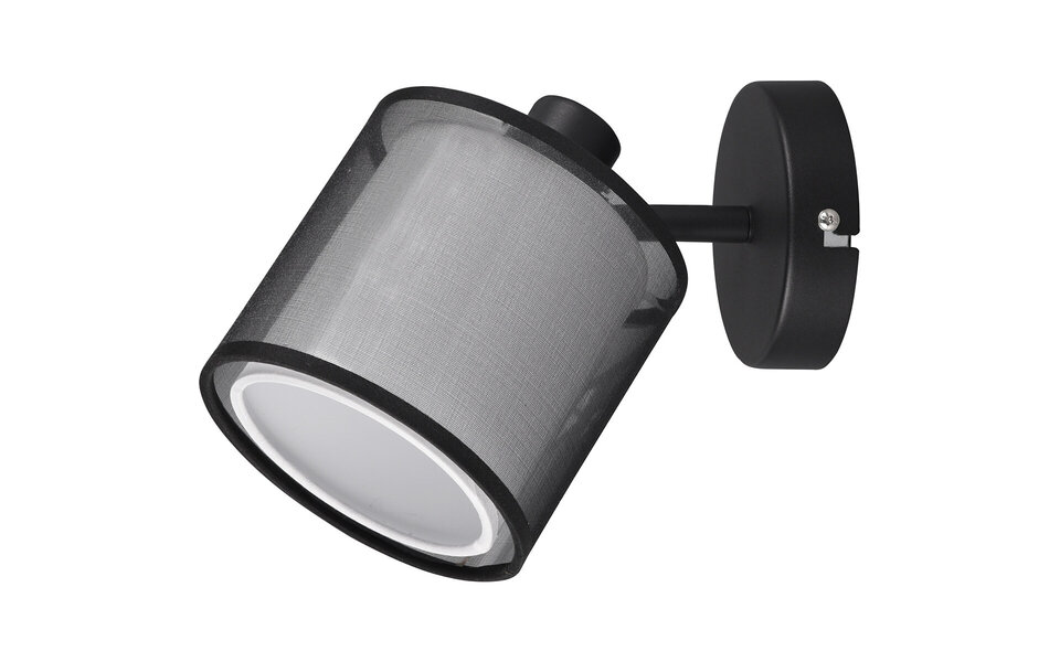 HLW LED LED Wandspot - Wandverlichting - Trion Bidon - E14 Fitting - 1-lichts - Rond - Mat Zwart - Aluminium