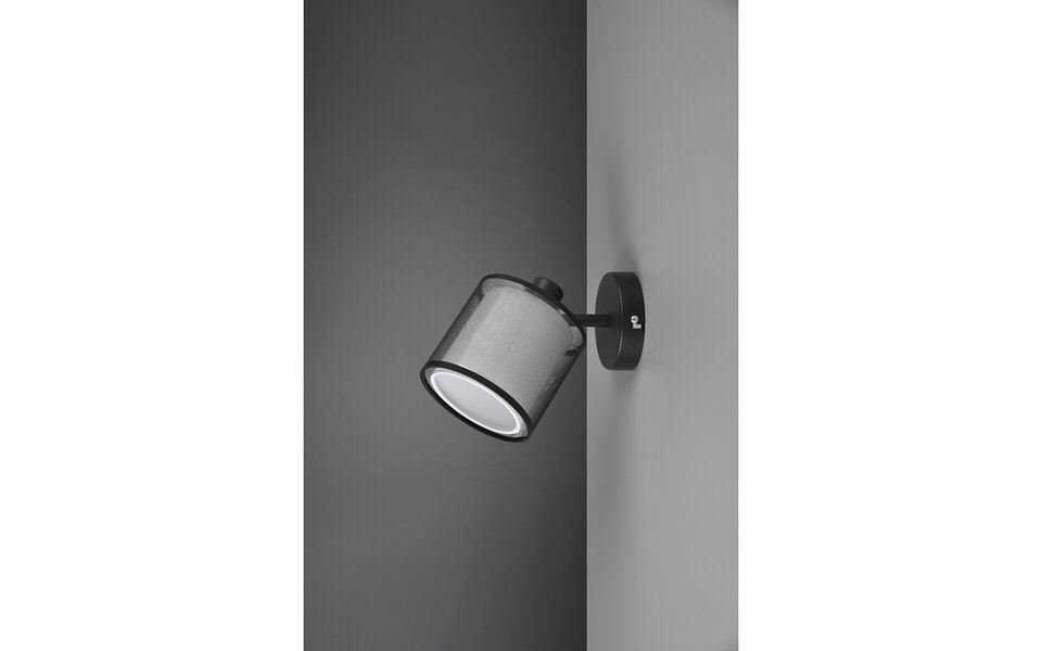 HLW LED LED Wall Spotlight - Wall Lighting - Trion Bidon - E14 Fitting - 1-light - Round - Matte Black - Aluminum
