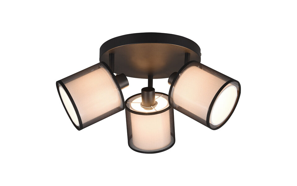 HLW LED LED Plafondspot - Plafondverlichting - Trion Bidon - E14 Fitting - 3-lichts - Rond - Mat Zwart - Aluminium HLW LED LED Plafondspot - Plafondverlichting - Trion Bidon - E14 Fitting - 3-lichts - Rond - Mat Zwart - Aluminium