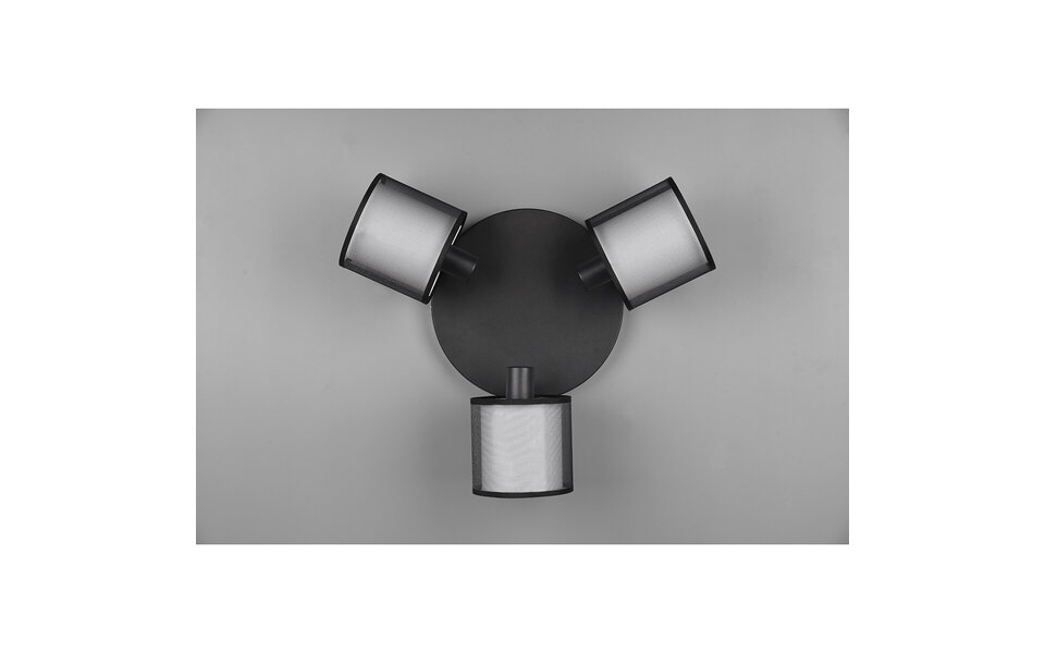 HLW LED LED Ceiling Spotlight - Ceiling Lighting - Trion Bidon - E14 Fitting - 3 Lights - Round - Matte Black - Aluminum