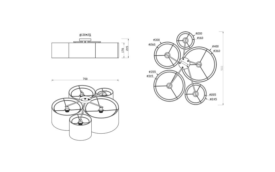 HLW LED LED Plafondlamp - Plafondverlichting - Trion Bidon - E27 Fitting - 5-lichts - Rond - Mat Zwart - Aluminium