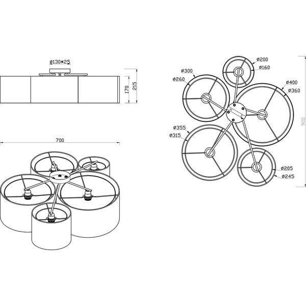 HLW LED LED Plafondlamp - Plafondverlichting - Trion Bidon - E27 Fitting - 5-lichts - Rond - Mat Zwart - Aluminium HLW LED LED Plafondlamp - Plafondverlichting - Trion Bidon - E27 Fitting - 5-lichts - Rond - Mat Zwart - Aluminium