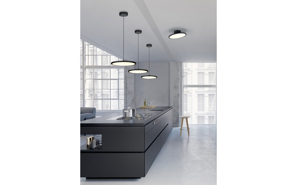 HLW LED LED Ceiling Lamp - Ceiling Lighting - Trion Trula - 29W - Warm White 3000K - Dimmable - Round - Matte Black - Aluminum HLW LED LED Ceiling Lamp - Ceiling Lighting - Trion Trula - 29W - Warm White 3000K - Dimmable - Round - Matte Black - Aluminum