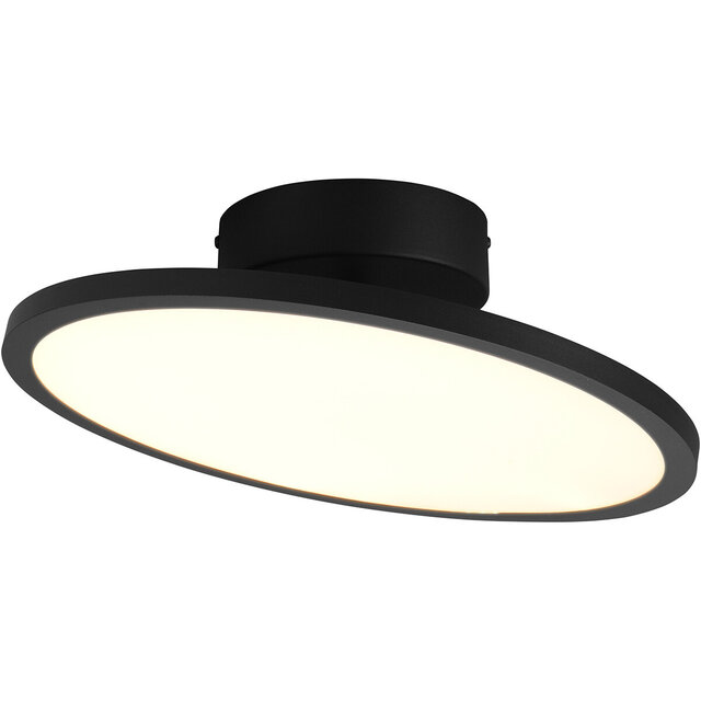 HLW LED LED Ceiling Lamp - Ceiling Lighting - Trion Trula - 29W - Warm White 3000K - Dimmable - Round - Matte Black - Aluminum HLW LED LED Ceiling Lamp - Ceiling Lighting - Trion Trula - 29W - Warm White 3000K - Dimmable - Round - Matte Black - Aluminum