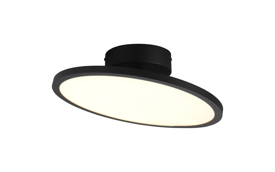 HLW LED LED Ceiling Lamp - Ceiling Lighting - Trion Trula - 29W - Warm White 3000K - Dimmable - Round - Matte Black - Aluminum HLW LED LED Ceiling Lamp - Ceiling Lighting - Trion Trula - 29W - Warm White 3000K - Dimmable - Round - Matte Black - Aluminum