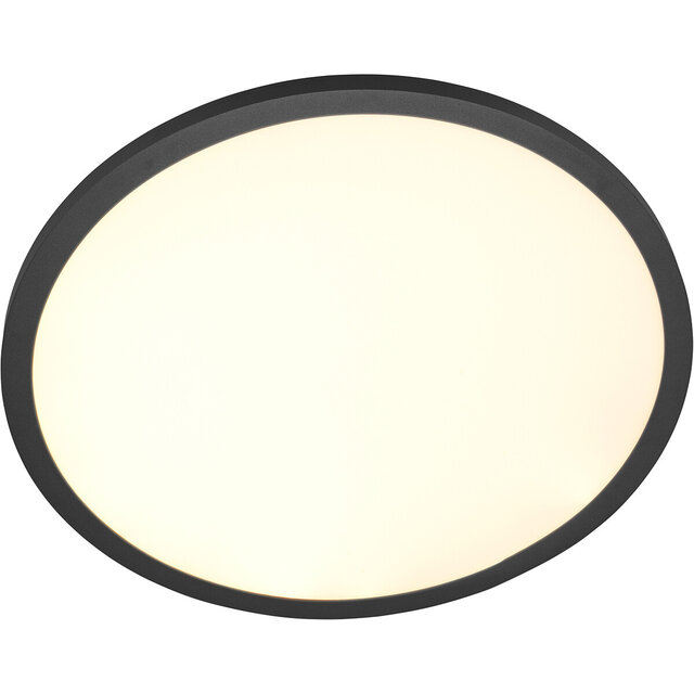HLW LED LED Ceiling Lamp - Ceiling Lighting - Trion Trula - 29W - Warm White 3000K - Dimmable - Round - Matte Black - Aluminum HLW LED LED Ceiling Lamp - Ceiling Lighting - Trion Trula - 29W - Warm White 3000K - Dimmable - Round - Matte Black - Aluminum