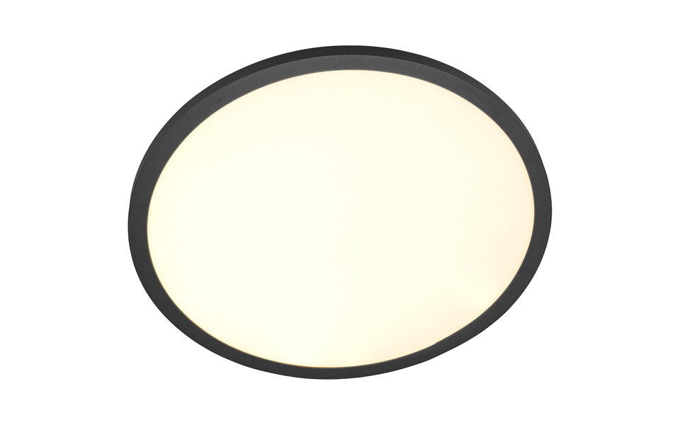 HLW LED LED Plafondlamp - Plafondverlichting - Trion Trula - 29W - Warm Wit 3000K - Dimbaar - Rond - Mat Zwart - Aluminium