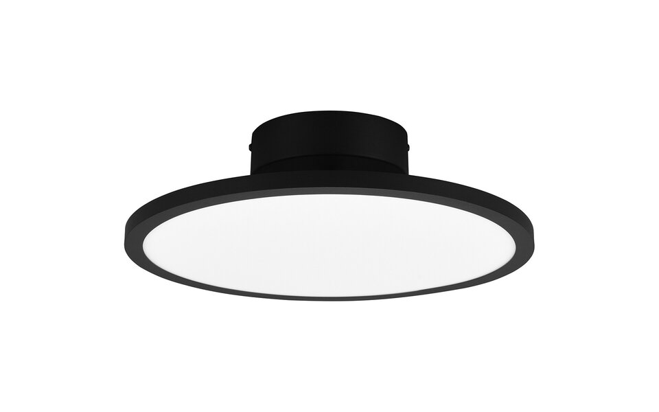 HLW LED LED Plafondlamp - Plafondverlichting - Trion Trula - 29W - Warm Wit 3000K - Dimbaar - Rond - Mat Zwart - Aluminium