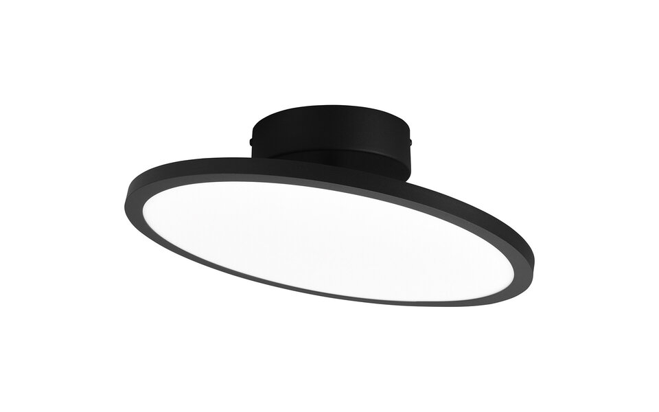 HLW LED LED Plafondlamp - Plafondverlichting - Trion Trula - 29W - Warm Wit 3000K - Dimbaar - Rond - Mat Zwart - Aluminium