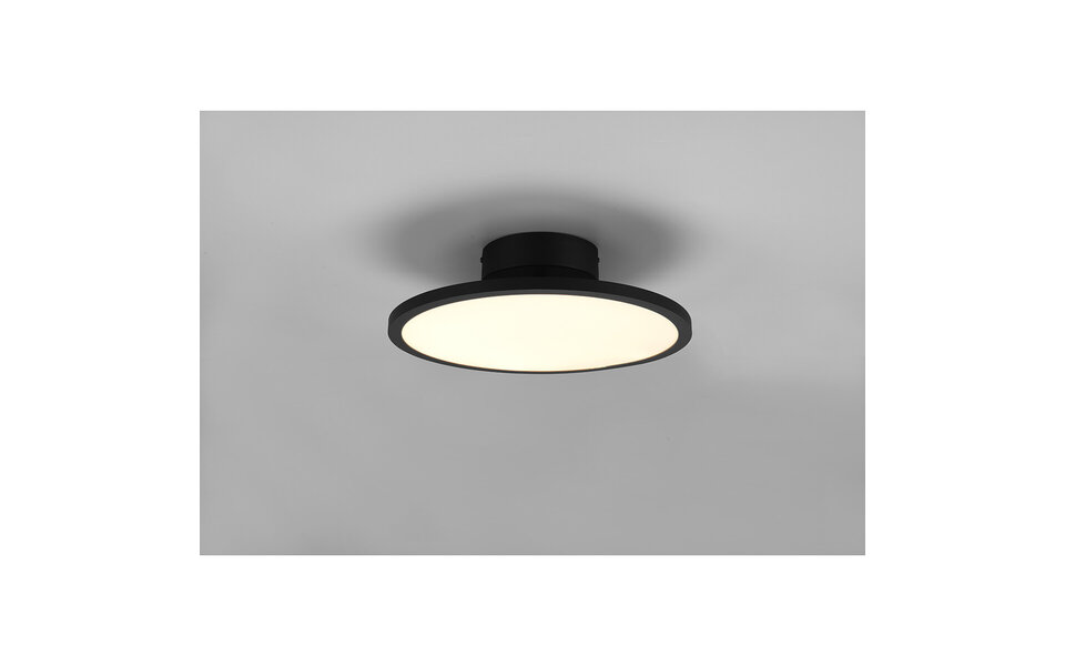 HLW LED LED Plafondlamp - Plafondverlichting - Trion Trula - 29W - Warm Wit 3000K - Dimbaar - Rond - Mat Zwart - Aluminium