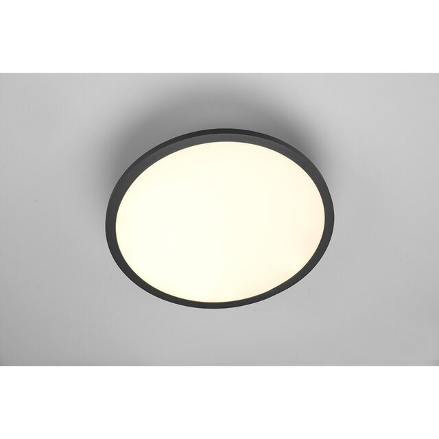 HLW LED LED Ceiling Lamp - Ceiling Lighting - Trion Trula - 29W - Warm White 3000K - Dimmable - Round - Matte Black - Aluminum HLW LED LED Ceiling Lamp - Ceiling Lighting - Trion Trula - 29W - Warm White 3000K - Dimmable - Round - Matte Black - Aluminum