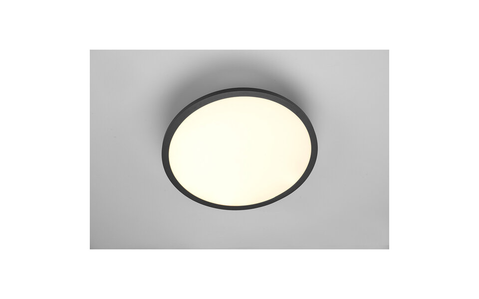 HLW LED LED Ceiling Lamp - Ceiling Lighting - Trion Trula - 29W - Warm White 3000K - Dimmable - Round - Matte Black - Aluminum HLW LED LED Ceiling Lamp - Ceiling Lighting - Trion Trula - 29W - Warm White 3000K - Dimmable - Round - Matte Black - Aluminum