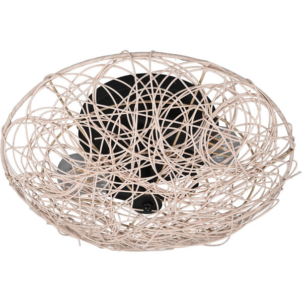 HLW LED LED Plafondlamp - Plafondverlichting - Trion Lopar - E27 Fitting - 2-lichts - Rond - Bruin - Hout