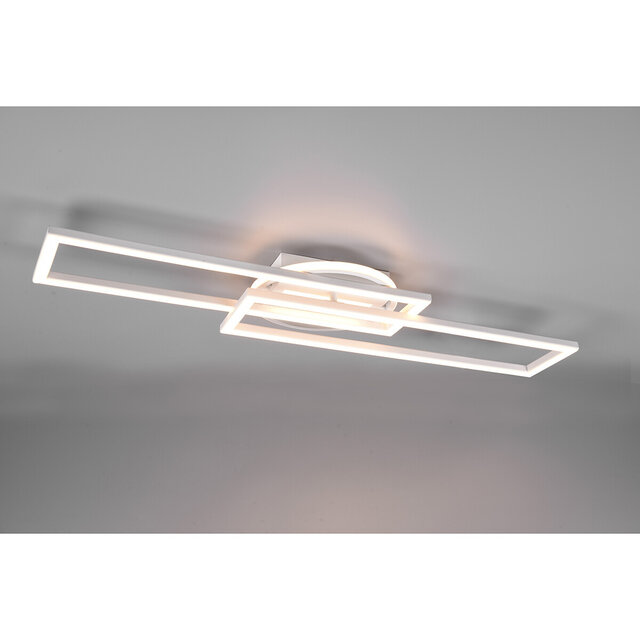 HLW LED LED Ceiling Lamp - Ceiling Lighting - Trion Tiger - 30W - Adjustable Color - Remote Control - Dimmable - Rectangular - Matte White - Aluminum HLW LED LED Ceiling Lamp - Ceiling Lighting - Trion Tiger - 30W - Adjustable Color - Remote Control - Dimmable - Rectangular - Matte White - Aluminum
