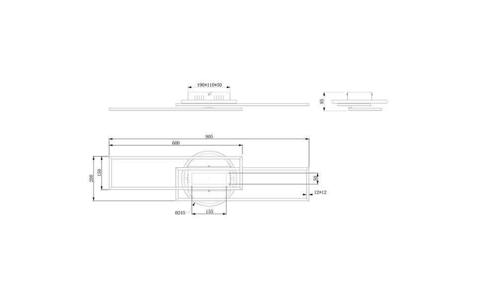 HLW LED LED Plafondlamp - Plafondverlichting - Trion Tiger - 30W - Aanpasbare Kleur - Afstandsbediening - Dimbaar - Rechthoek - Mat Wit - Aluminium