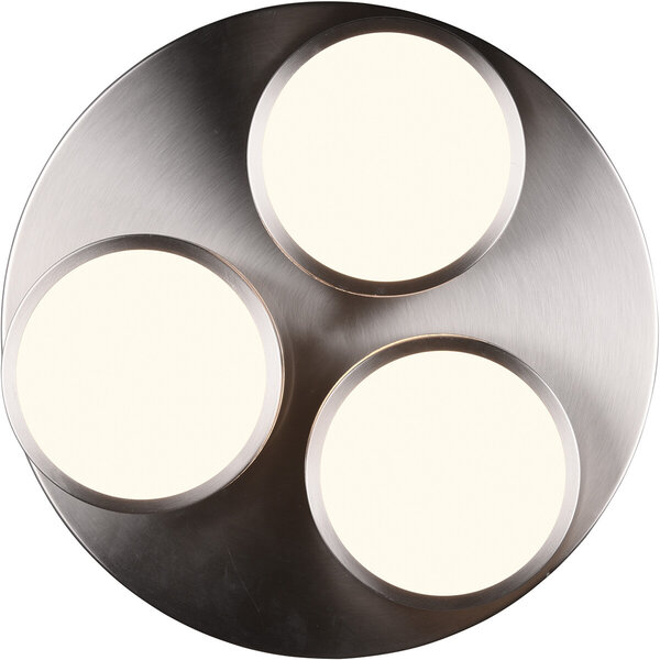 HLW LED LED Plafondlamp - Plafondverlichting - Trion Franco - 25.5W - Warm Wit 3000K - 3-lichts - Dimbaar - Rond - Mat Nikkel - Aluminium HLW LED LED Plafondlamp - Plafondverlichting - Trion Franco - 25.5W - Warm Wit 3000K - 3-lichts - Dimbaar - Rond - Mat Nikkel - Aluminium