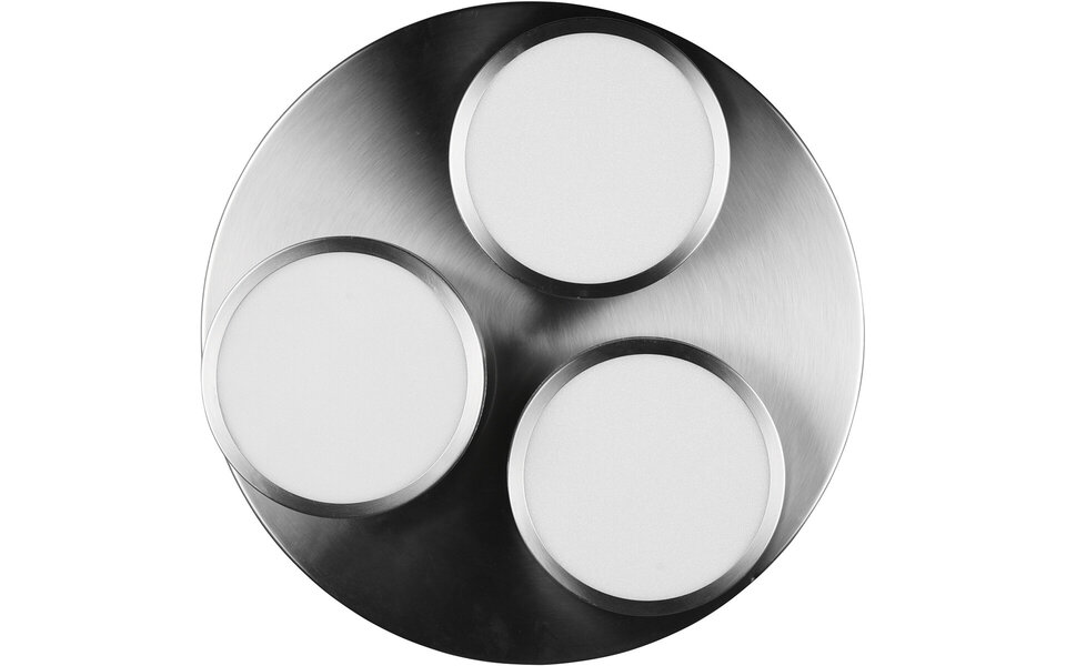 HLW LED LED Ceiling Light - Ceiling Lighting - Trion Franco - 25.5W - Warm White 3000K - 3-light - Dimmable - Round - Matte Nickel - Aluminum