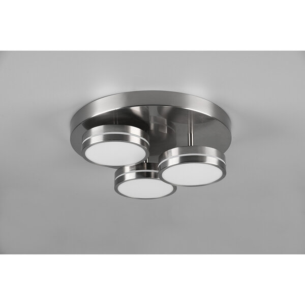 HLW LED LED Plafondlamp - Plafondverlichting - Trion Franco - 25.5W - Warm Wit 3000K - 3-lichts - Dimbaar - Rond - Mat Nikkel - Aluminium HLW LED LED Plafondlamp - Plafondverlichting - Trion Franco - 25.5W - Warm Wit 3000K - 3-lichts - Dimbaar - Rond - Mat Nikkel - Aluminium