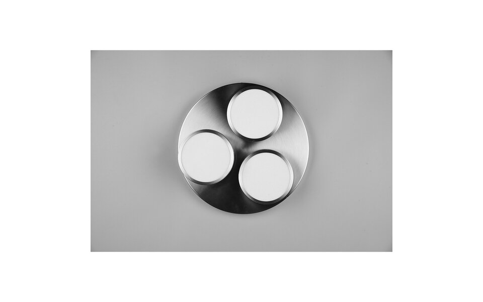 HLW LED LED Ceiling Light - Ceiling Lighting - Trion Franco - 25.5W - Warm White 3000K - 3-light - Dimmable - Round - Matte Nickel - Aluminum