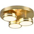 LED Ceiling Light - Ceiling Lighting - Trion Franco - 25.5W - Warm White 3000K - 3-light - Dimmable - Round - Matte Gold - Aluminum