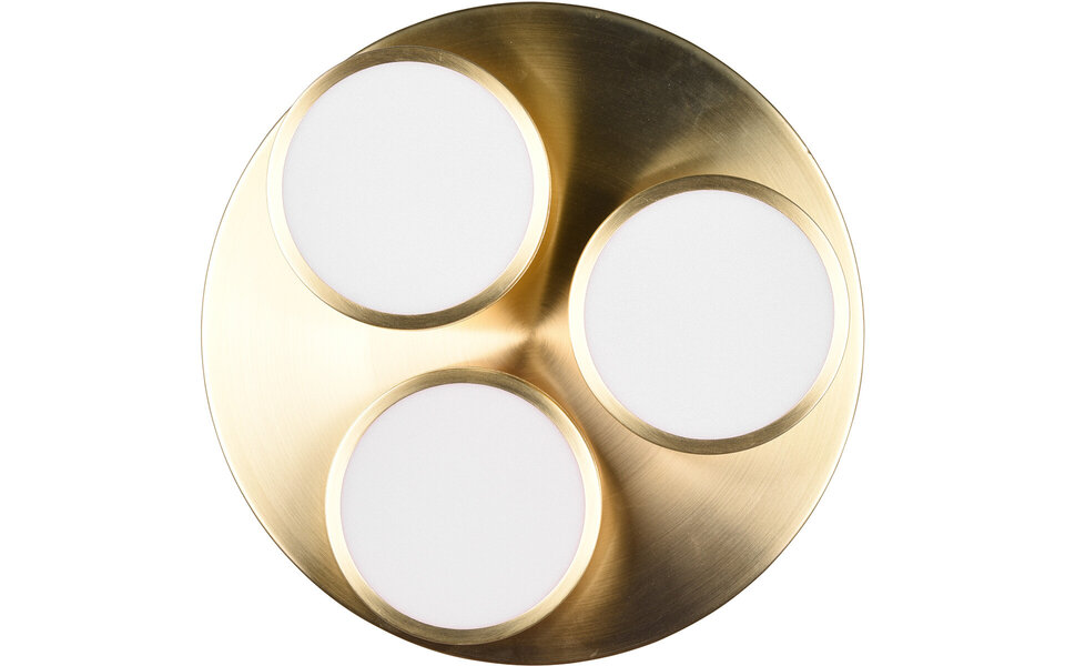 HLW LED LED Plafondlamp - Plafondverlichting - Trion Franco - 25.5W - Warm Wit 3000K - 3-lichts - Dimbaar - Rond - Mat Goud - Aluminium