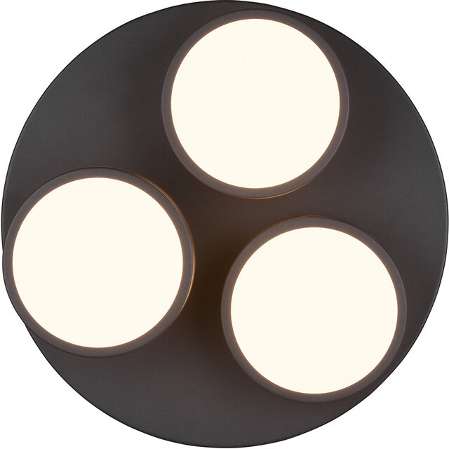 ronde mat antracietkleurige LED plafondlamp Ø35 cm 25,5W 3000 lumen warm wit licht 3000K