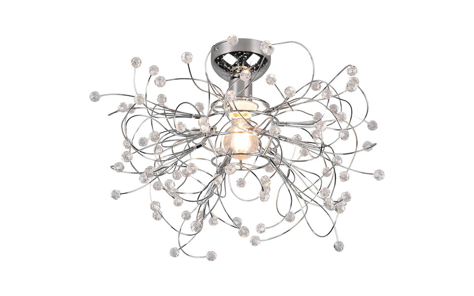 HLW LED LED Ceiling Light - Ceiling Lighting - Trion Guston - E27 Fitting - 1-light - Round - Matte Chrome - Aluminum