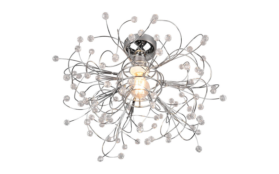 HLW LED LED Plafondlamp - Plafondverlichting - Trion Guston - E27 Fitting - 1-lichts - Rond - Mat Chroom - Aluminium