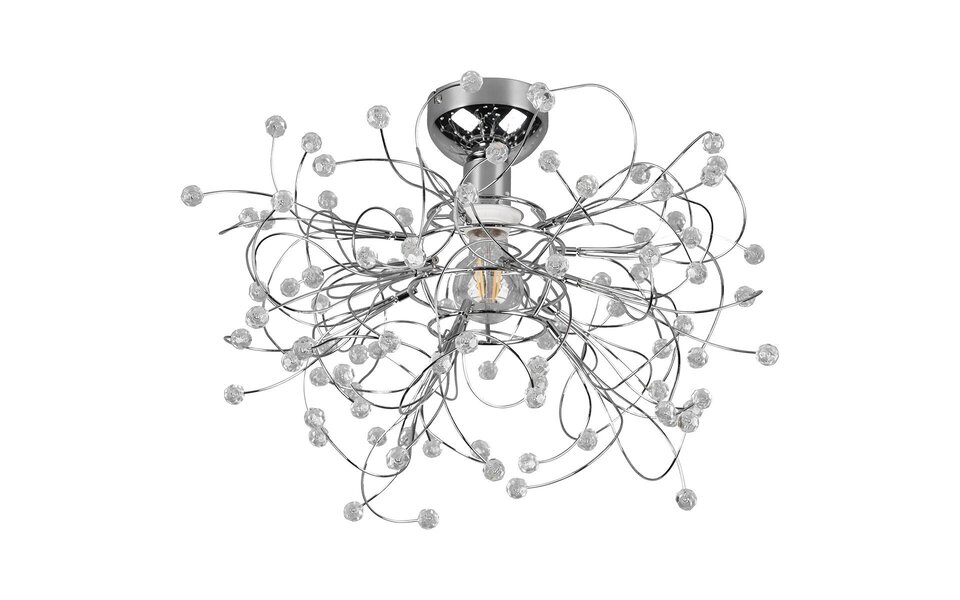 HLW LED LED Ceiling Light - Ceiling Lighting - Trion Guston - E27 Fitting - 1-light - Round - Matte Chrome - Aluminum