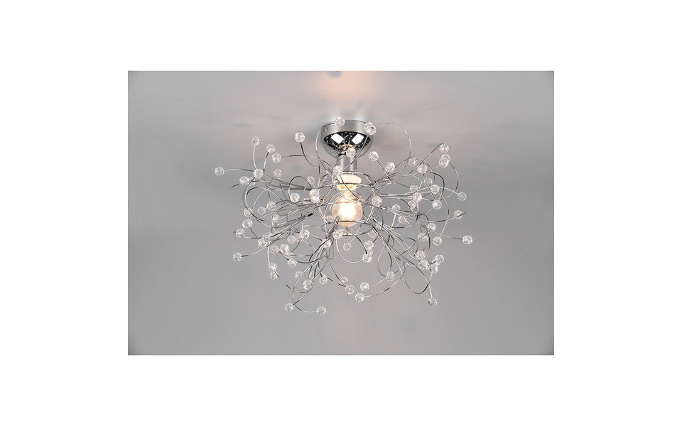 HLW LED LED Ceiling Light - Ceiling Lighting - Trion Guston - E27 Fitting - 1-light - Round - Matte Chrome - Aluminum