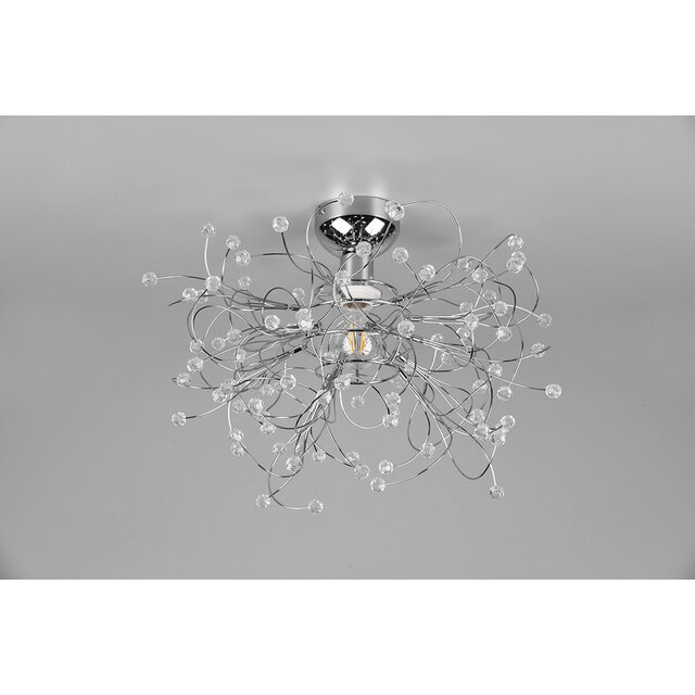 HLW LED LED Plafondlamp - Plafondverlichting - Trion Guston - E27 Fitting - 1-lichts - Rond - Mat Chroom - Aluminium