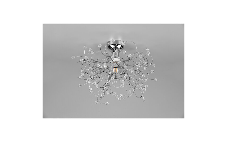 HLW LED LED Ceiling Light - Ceiling Lighting - Trion Guston - E27 Fitting - 1-light - Round - Matte Chrome - Aluminum