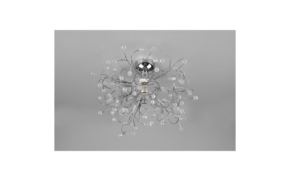 HLW LED LED Plafondlamp - Plafondverlichting - Trion Guston - E27 Fitting - 1-lichts - Rond - Mat Chroom - Aluminium