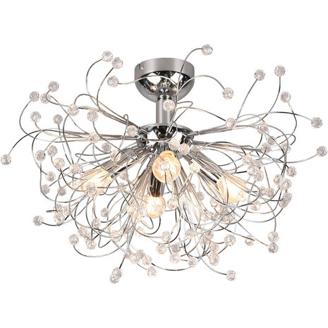 LED Plafondlamp - Plafondverlichting - Trion Guston - E14 Fitting - 4-lichts - Rond - Mat Chroom - Aluminium LED Plafondlamp - Plafondverlichting - Trion Guston - E14 Fitting - 4-lichts - Rond - Mat Chroom - Aluminium