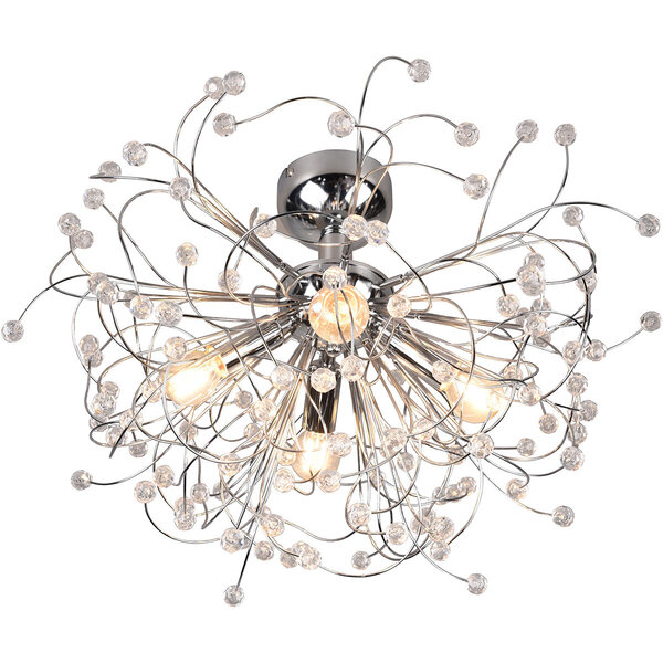 HLW LED LED Plafondlamp - Plafondverlichting - Trion Guston - E14 Fitting - 4-lichts - Rond - Mat Chroom - Aluminium HLW LED LED Plafondlamp - Plafondverlichting - Trion Guston - E14 Fitting - 4-lichts - Rond - Mat Chroom - Aluminium