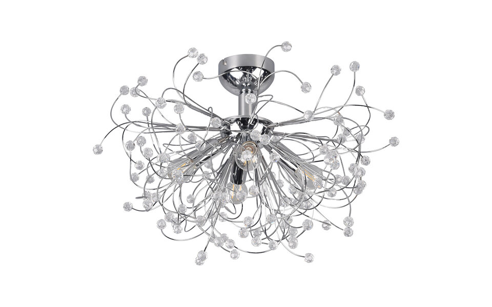 HLW LED LED Ceiling Lamp - Ceiling Lighting - Trion Guston - E14 Fitting - 4 Lights - Round - Matte Chrome - Aluminum HLW LED LED Ceiling Lamp - Ceiling Lighting - Trion Guston - E14 Fitting - 4 Lights - Round - Matte Chrome - Aluminum