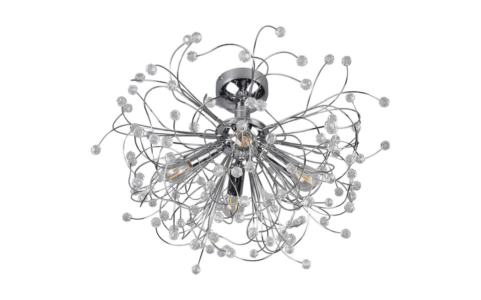 HLW LED LED Ceiling Lamp - Ceiling Lighting - Trion Guston - E14 Fitting - 4 Lights - Round - Matte Chrome - Aluminum HLW LED LED Ceiling Lamp - Ceiling Lighting - Trion Guston - E14 Fitting - 4 Lights - Round - Matte Chrome - Aluminum