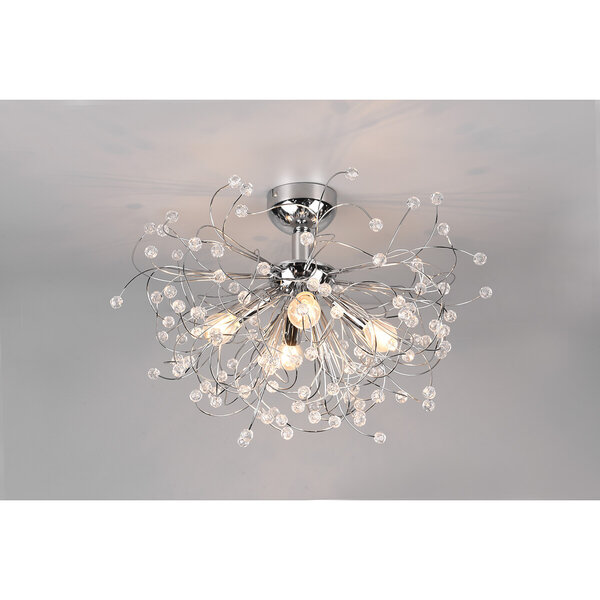 HLW LED LED Plafondlamp - Plafondverlichting - Trion Guston - E14 Fitting - 4-lichts - Rond - Mat Chroom - Aluminium HLW LED LED Plafondlamp - Plafondverlichting - Trion Guston - E14 Fitting - 4-lichts - Rond - Mat Chroom - Aluminium