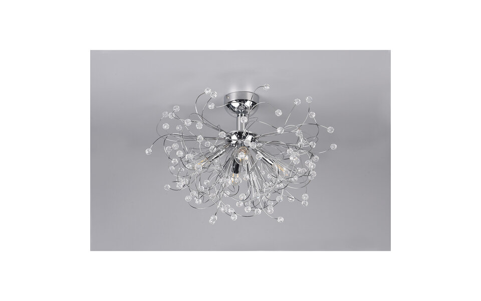 HLW LED LED Ceiling Lamp - Ceiling Lighting - Trion Guston - E14 Fitting - 4 Lights - Round - Matte Chrome - Aluminum HLW LED LED Ceiling Lamp - Ceiling Lighting - Trion Guston - E14 Fitting - 4 Lights - Round - Matte Chrome - Aluminum